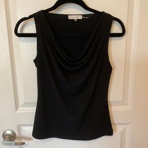 Calvin Klein Sleeveless Blouse Drape Neck